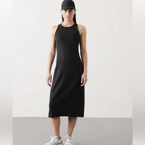 Athleta Seasoft Rib Midi Tank Dress Black Size M New With Tags On
